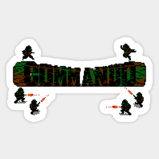 Commando 8 Bit Art Color Sticker